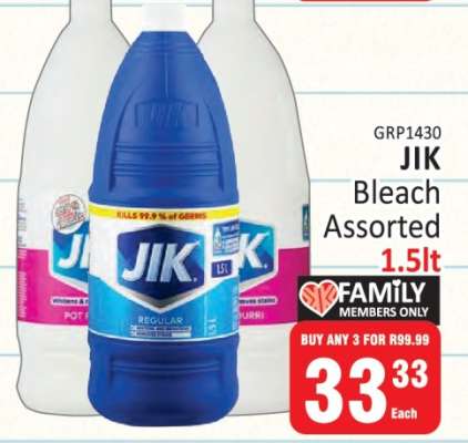 JIK Bleach Assorted 1.5lt
