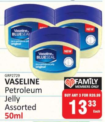 VASELINE Petroleum Jelly Assorted 50ml