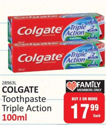 COLGATE Toothpaste Triple Action 100ml