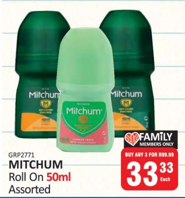 Mitchum Roll On 50ml Assorted