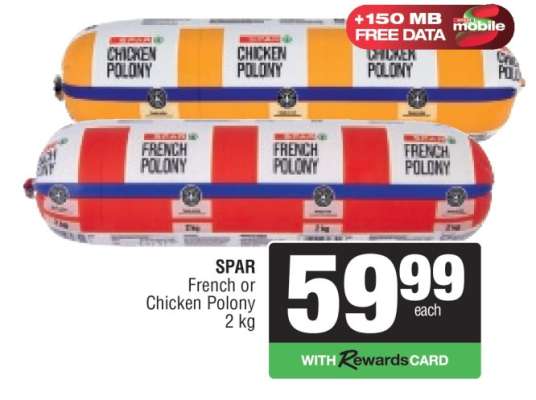 SPAR French or Chicken Polony