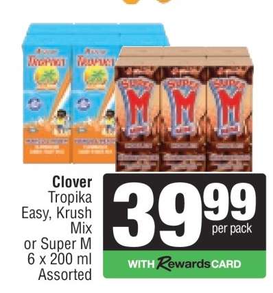 Clover Tropika Easy, Krush Mix or Super M