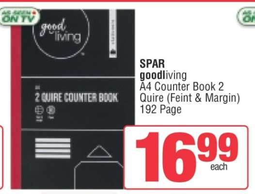 SPAR goodliving A4 Counter Book