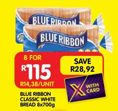 BLUE RIBBON CLASSIC WHITE BREAD 8x700g