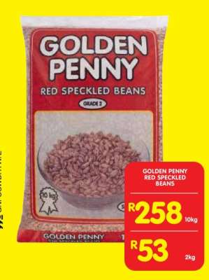 GOLDEN PENNY RED SPECKLED BEANS