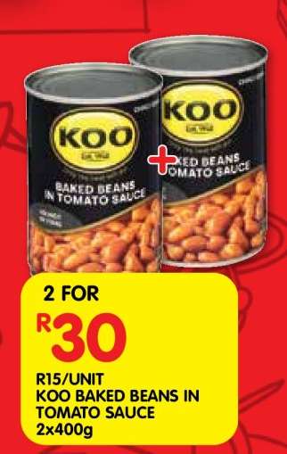 KOO Baked Beans in Tomato Sauce 2x400g