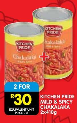 KITCHEN PRIDE MILD & SPICY CHAKALAKA 2x410g