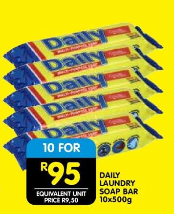 DAILY LAUNDRY SOAP BAR 10x500g