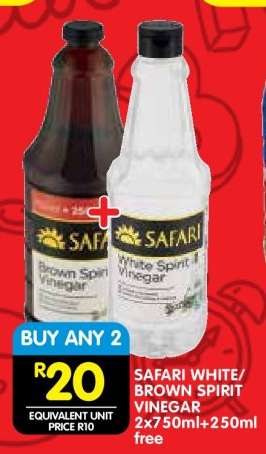 SAFARI WHITE/BROWN SPIRIT VINEGAR