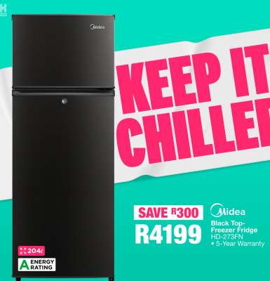 Midea Black Top-Freezer Fridge HD-273FN