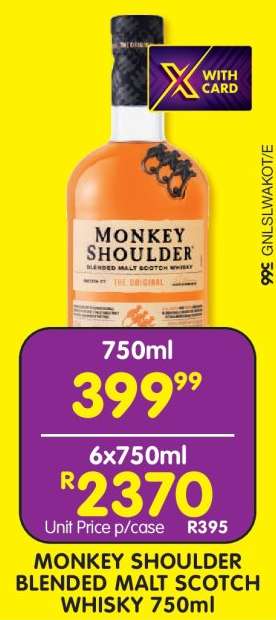 Monkey Shoulder Blended Malt Scotch Whisky 750ml