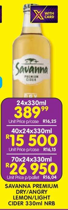 SAVANNA PREMIUM DRY/ANGRY LEMON/LIGHT CIDER 330ml NRB