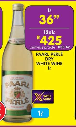 PAARL PERLÉ DRY WHITE WINE 1ℓ