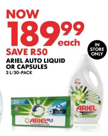 ARIEL AUTO LIQUID OR CAPSULES