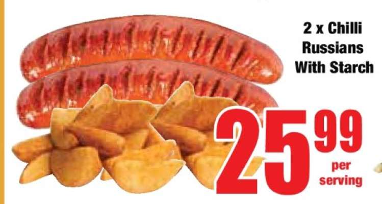 2 x Chilli Russians With Starch