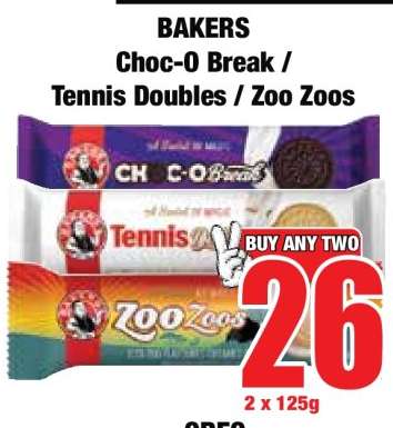 BAKERS Choc-O Break / Tennis Doubles / Zoo Zoos