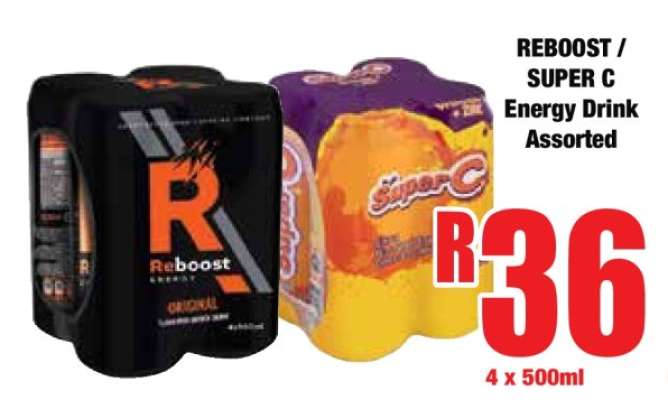 REBOOST / SUPER C Energy Drink Assorted