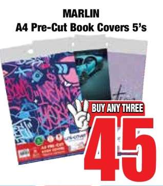 MARLIN A4 Pre-Cut Book Covers 5's