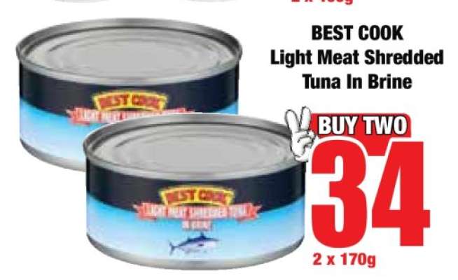 BEST COOK Light Meat Shredded Tuna In Brine
