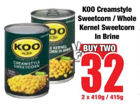 KOO Creamstyle Sweetcorn / Whole Kernel Sweetcorn In Brine