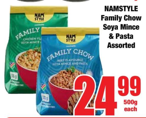NAMSTYLE Family Chow Soya Mince & Pasta Assorted