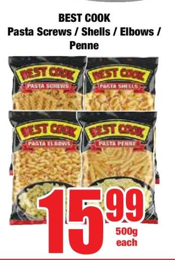 BEST COOK Pasta Screws / Shells / Elbows / Penne