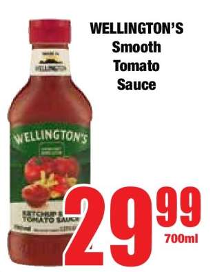 WELLINGTON'S Smooth Tomato Sauce