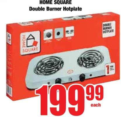 HOME SQUARE Double Burner Hotplate