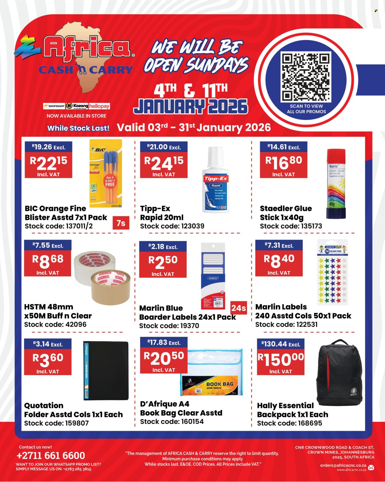 Africa Cash & Carry specials - 03/01/2026 - 31/01/2026. Page 1