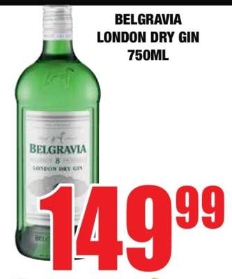 Belgravia London Dry Gin 750ml