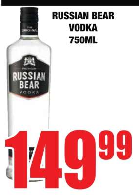 Russian Bear Vodka 750ml