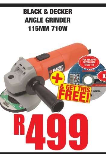 BLACK & DECKER ANGLE GRINDER 115MM 710W