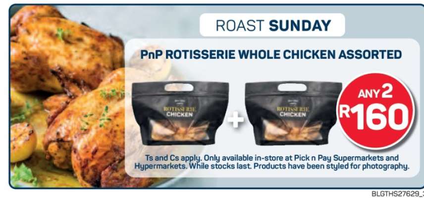 PnP Rotisserie Whole Chicken Assorted