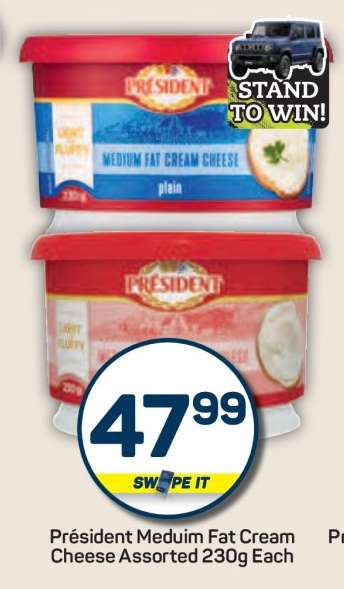 Président Medium Fat Cream Cheese Assorted 230g Each