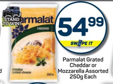 Parmalat Grated Cheddar or Mozzarella Assorted 250g Each