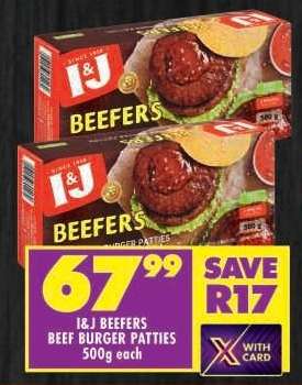 I&J Beefers Beef Burger Patties