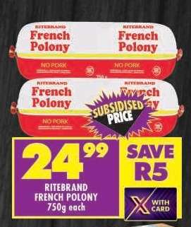 RITEBRAND FRENCH POLONY 750g each
