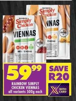 Rainbow Simply Chicken Viennas