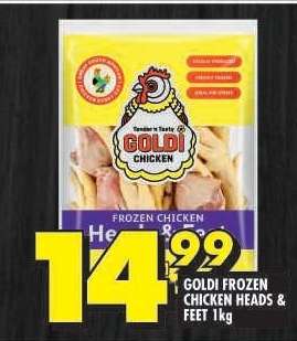 GOLDI FROZEN CHICKEN HEADS & FEET 1kg