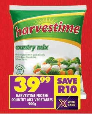 HARVESTIME FROZEN COUNTRY MIX VEGETABLES 900g
