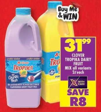CLOVER TROPIKA DAIRY FRUIT MIX all variants 2ℓ each