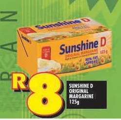 SUNSHINE D ORIGINAL MARGARINE 125g