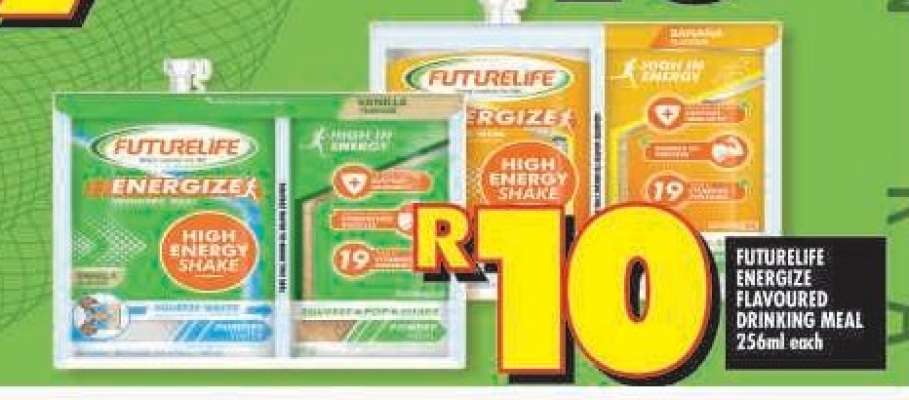 FUTURELIFE ENERGIZE FLAVOURED DRINKING MEAL 256ml each