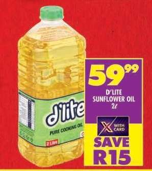 D'LITE SUNFLOWER OIL 2ℓ