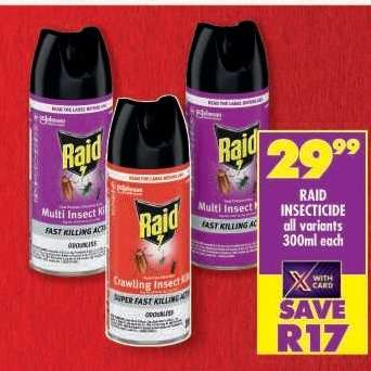 RAID INSECTICIDE all variants 300ml each