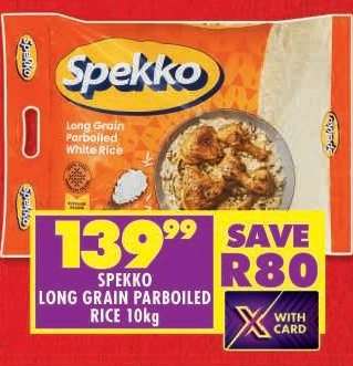 Spekko Long Grain Parboiled Rice 10kg