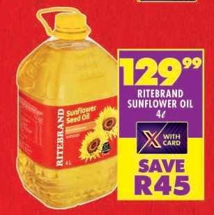 RITEBRAND SUNFLOWER OIL 4ℓ