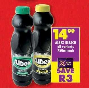 ALBEX BLEACH all variants 750ml each