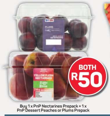 PnP Nectarines Prepack + PnP Dessert Peaches or Plums Prepack