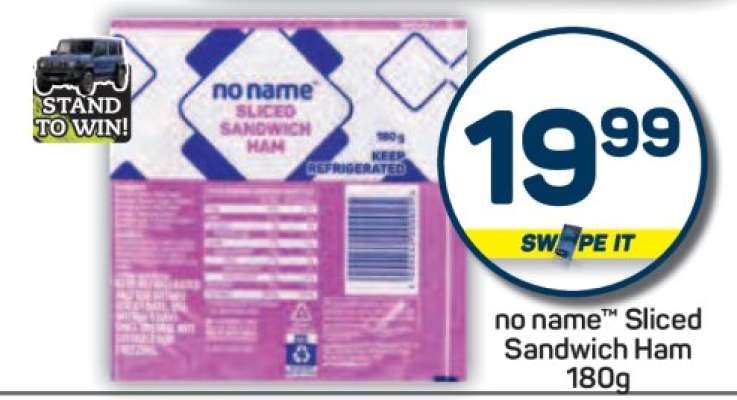 no name™ Sliced Sandwich Ham 180g